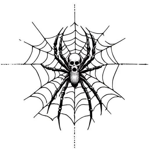spider,web,skull tattoo design idea