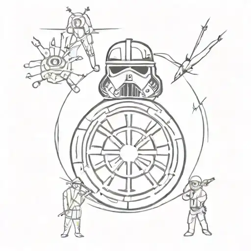star wars imperial logo surrounded tattoo design idea