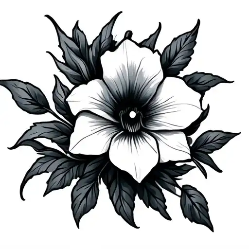 bell flowers tattoo design idea