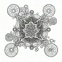 dmt molecule pattern tattoo design idea