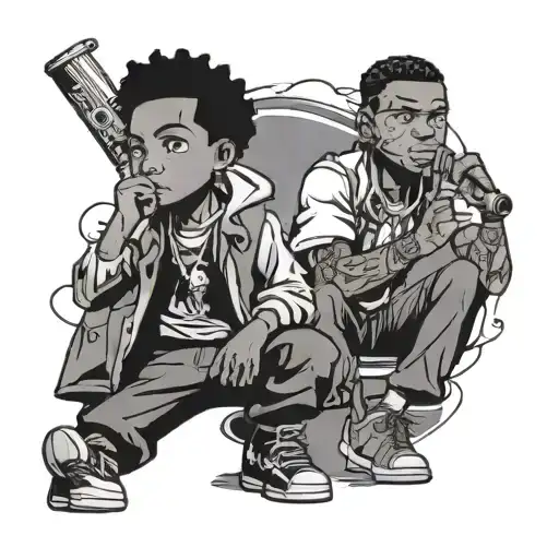 boondocks Riley and huey tattoo design idea