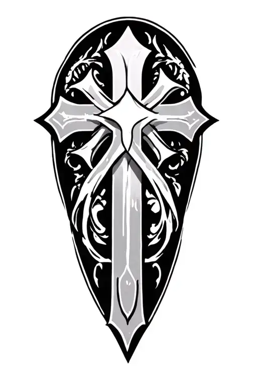 triple crosses tattoo design idea