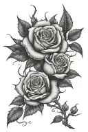 rose and thorns intertwined representing the beautiful in pain and trama with for upper sleeve tattoo design idea