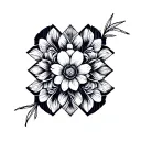Floral with bones tattoo design idea