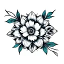 Floral with bones tattoo design idea
