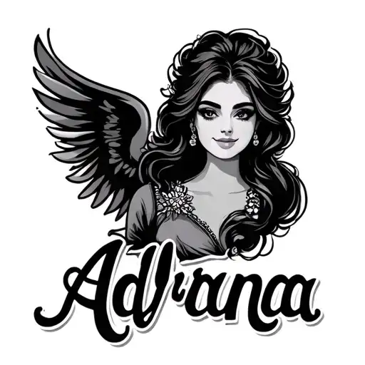 "Adriana " wife name tattoo design idea