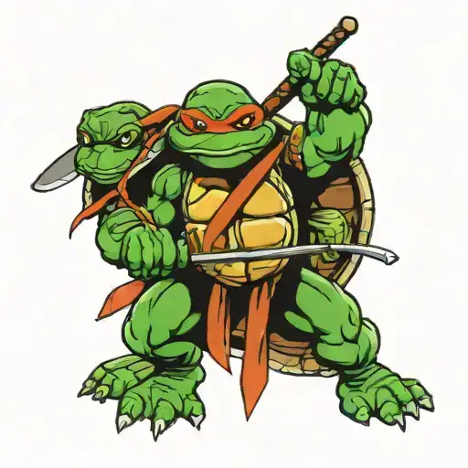neo traditional tattoo ninja turtles tattoo design idea