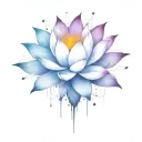 add trajectories surrounding lotus. use dark space colors replace the lighter pedals with darker colors tattoo design idea