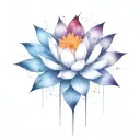 add trajectories surrounding lotus. use dark space colors replace the lighter pedals with darker colors tattoo design idea