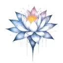 add trajectories surrounding lotus. use dark space colors replace the lighter pedals with darker colors tattoo design idea