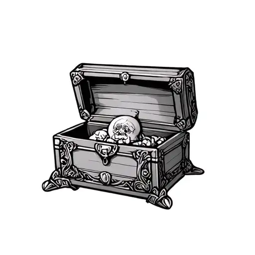 Pandora box cartoon character tattoo design idea