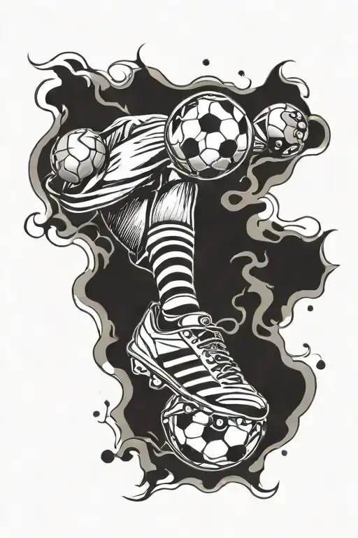 Leg- Soccer related with the Bible scripture psalms 23:4Through  tattoo design idea