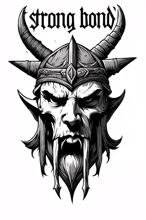 stave bind ruins viking phrase 'strong bond' tattoo design idea
