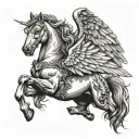 pegasus horse with wings tattoo design idea