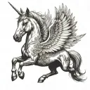 pegasus horse with wings tattoo design idea