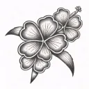 Five leaf clover black tattoo design idea