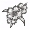 Five leaf clover black tattoo design idea