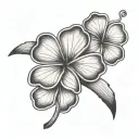 Five leaf clover black tattoo design idea