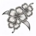 Five leaf clover black tattoo design idea