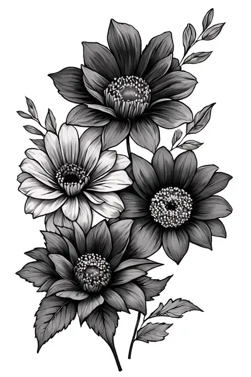 Sibling matching tattoos, Birth Flowers. June, July and November tattoo design idea