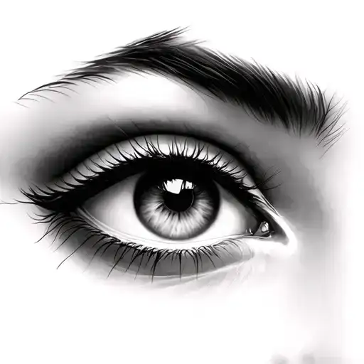 women eyes looking tattoo design idea