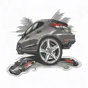 Honda Civic with Volkswagen rims tattoo design idea