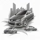 Honda Civic with Volkswagen rims tattoo design idea