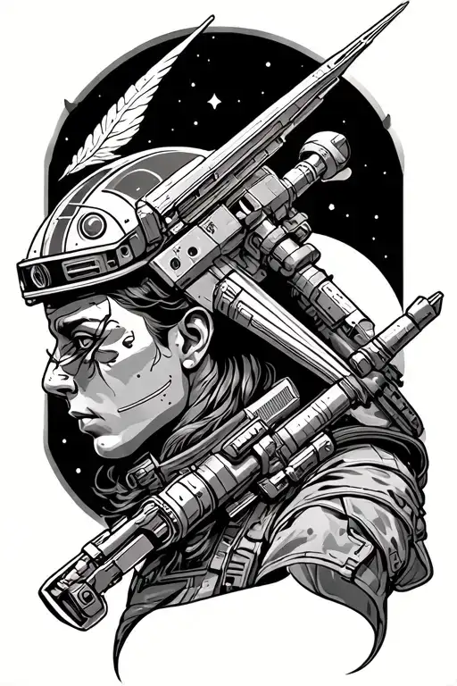 sagittarius and aerospace engineer tattoo design idea