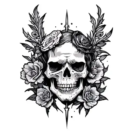 European badass style tattoo design idea