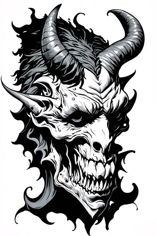 devil evil tattoo design idea
