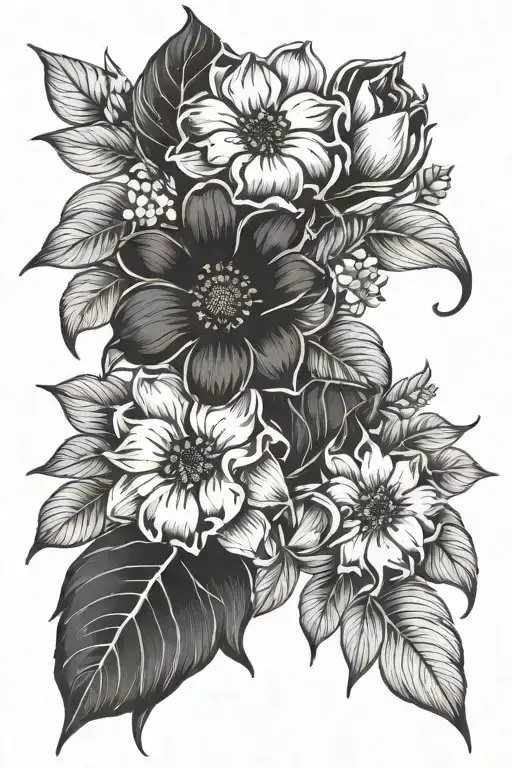 july and october birthflower with my cat's paw print below tattoo design idea
