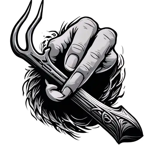 pitchfork with middle finger tattoo design idea