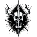 pitchfork with middle finger tattoo design idea