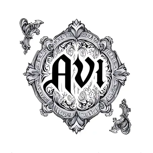 "Avi" Two Word Ambigram Generator tattoo design idea