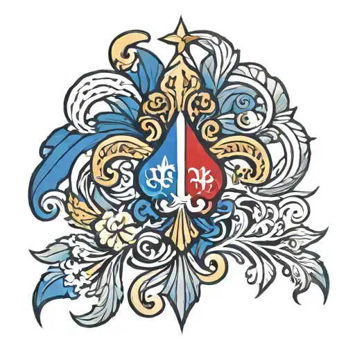 flure de lis with Filipino flag intertwined tattoo design idea