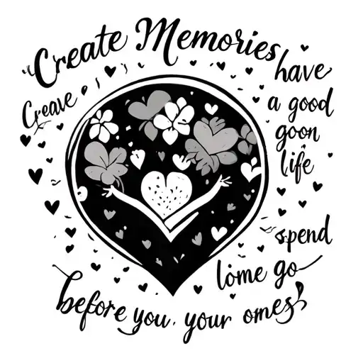 create memories, have a good life before you go, spend time with your loved ones,   tattoo design idea