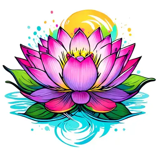 lotus flower intertwined tattoo design idea