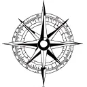 compass sundial tattoo design idea