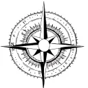 compass sundial tattoo design idea