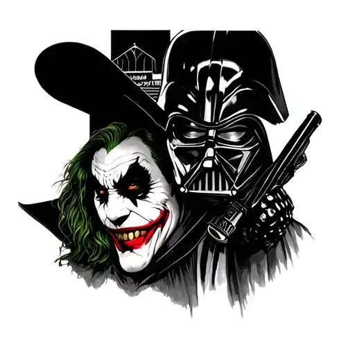 darth Vader, the joker, and the green goblin tattoo design idea