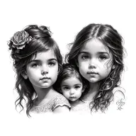 tattoo for a guy representing 3 daughters tattoo design idea