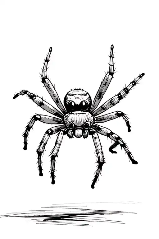 jumping spider cute tattoo design idea