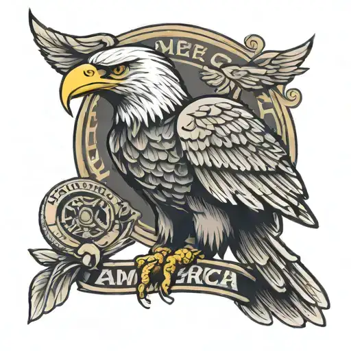 eagle holding club America logo incorporated tattoo design idea