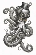 steampunk octopus tattoo design idea