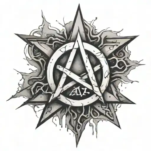 anarchy symbol that looks like it was spray painted tattoo design idea
