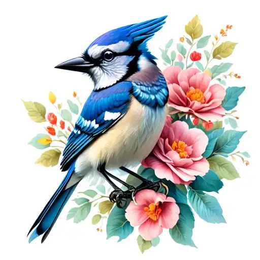 bluejay representing young love tattoo design idea