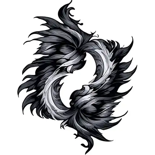 Twin Flames tattoo design idea