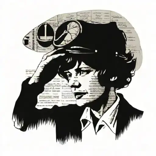 amelia earhart newspaper clipping tattoo design idea
