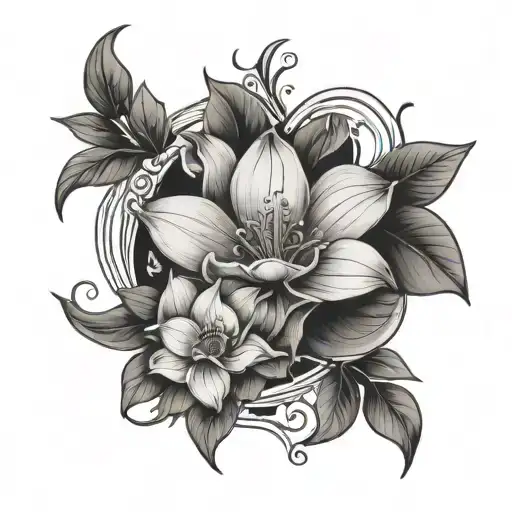 tree of life with gardenia flower growing tattoo design idea