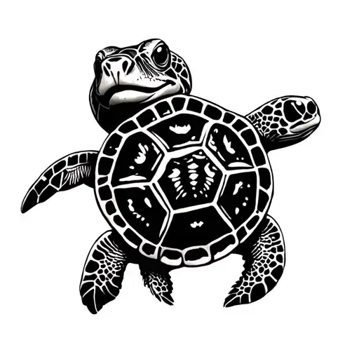 turtle and one direction members incorporated tattoo design idea